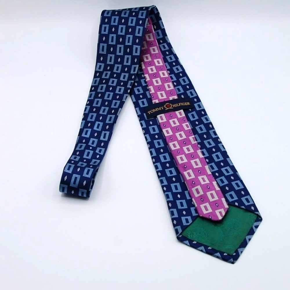 Tommy Hilfiger Geometric Two Tone Tie Silk